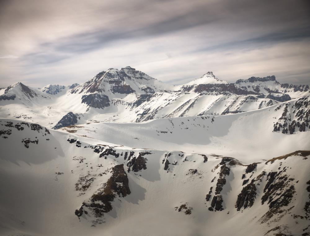 Snowy slopes in the San Juan Mountains, Colorado